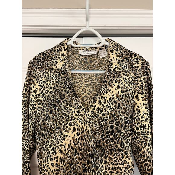 Giorgio Fiorlini Collection Leopard Print Blouse Size Medium - Picture 3 of 9